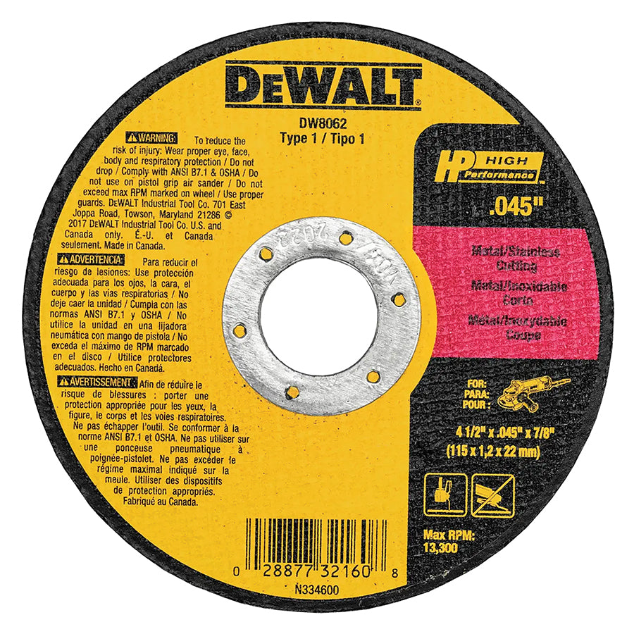 DeWalt 4-1/2-Inch Metal Cut-Off Wheel