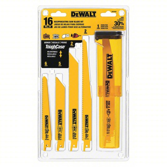 DeWalt Bi-Metal Reciprocating Saw Blade Kit, 16 Piece