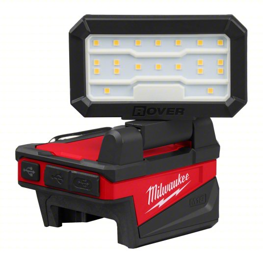 MILWAUKEE Flood Light: M18™, Work Light, 1,000 lm Max., 4 Modes, 2 11/16 in Max. Ht, 18V DC
