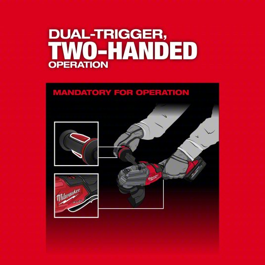 Milwaukee M18 FUEL™ Dual-Trigger Braking Grinder, 4-1/2 in to 5 in dia Wheel, 11 A, 8500 RPM