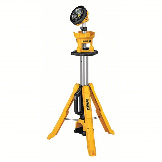 DeWalt Tripod Light: 20V MAX*, Tripod Light, 3,000 lm Max., 3 Modes, 88 in Max. Ht, 20V DC