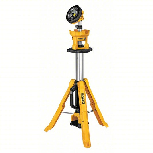 DeWalt Tripod Light: 20V MAX*, Tripod Light, 3,000 lm Max., 3 Modes, 88 in Max. Ht, 20V DC