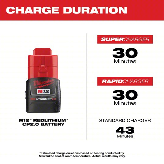 Milwaukee M12™ REDLITHIUM™ Compact (CP) Battery Pack, 12 V, 2.0 Ah