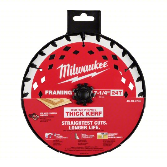 Milwaukee Circular Saw Blade: 7 1/4 in Blade Dia., 24 Teeth, 0.07 in Cut Wd, 5/8 in Arbor Size 3PK