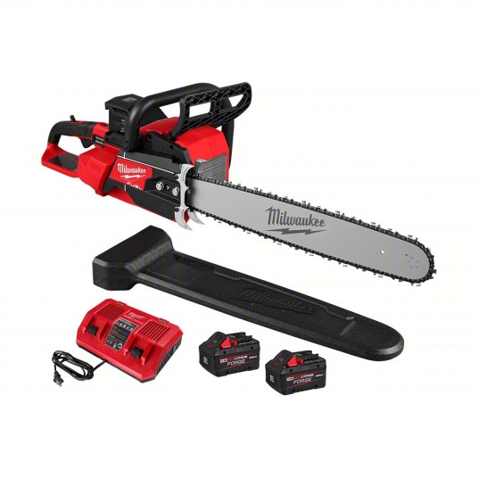 MILWAUKEE Battery-Powered Chainsaw: 20 in Bar Lg, Rear Handle, Auto Chain Oiler, 18 V, 70 cc