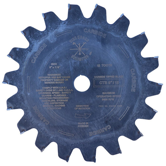 Carbide 18 Tip Saw Blade - 9"